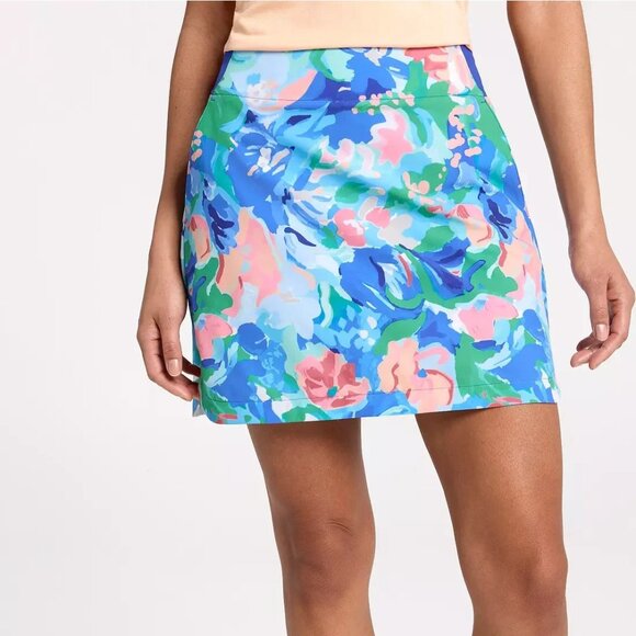 Walter Hagen Performance P11 Lightweight 16' Skort Blue Gouache Floral Medium - Picture 1 of 8